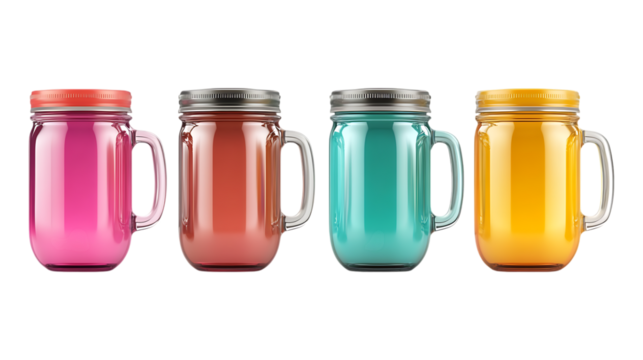 Vibrant Mason Jars Colorful Glassware for Summer Drinks