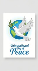 International day of peace design featuring dove and earth for posters and cards
