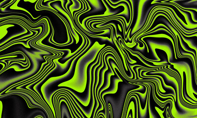Abstract Psychedelic Swirling Pattern with Neon Green and Black Hues