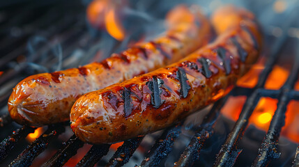 Grilled Sausages: A Delicious BBQ Close-Up