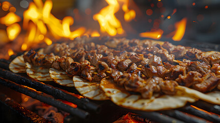 Delicious Grilled Lamb Skewers on Flatbread: A Culinary Delight