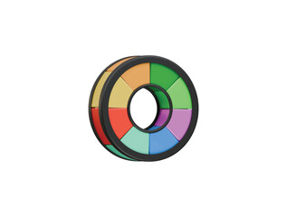 color wheel icon 3d illustration render