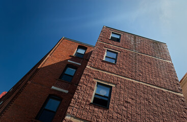 Tall Brick Apartment Buildings Close-Up Urban Architecture Real Estate