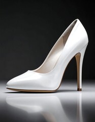 Elegant white high-heel shoe