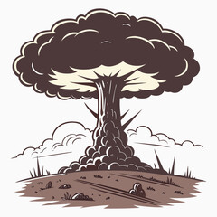 International Day Against Nuclear Tests, hydrogen bomb test, nuclear catastrophe concept design, atomic blast with mushroom