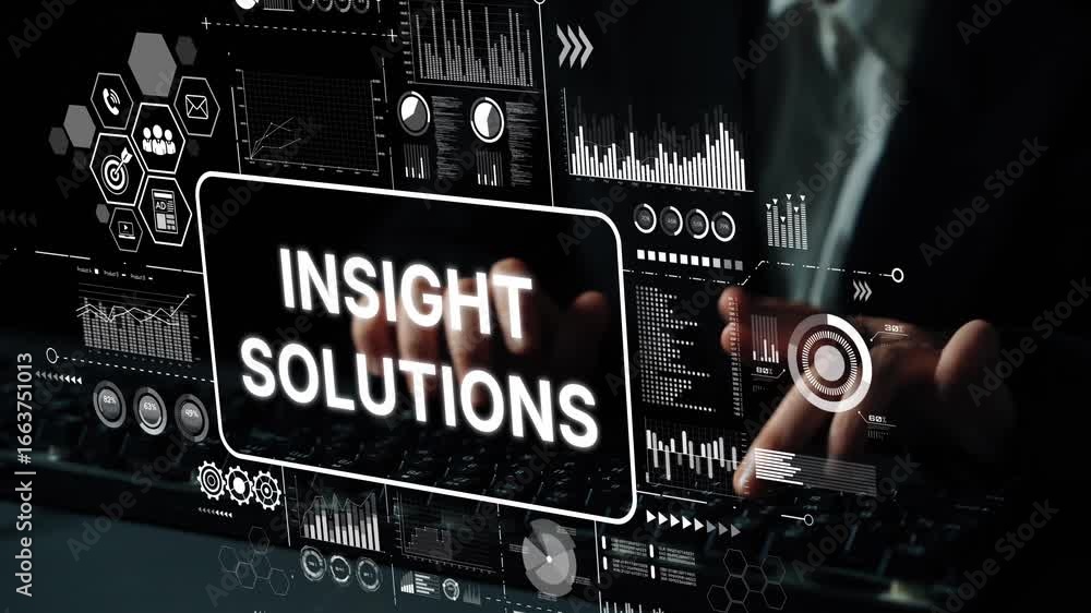 Poster professional data analysis display showcasing insights and solutions for modern business challenges 