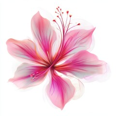 Tropical Blossom: Isolated Pink Floral Design on Bright Background
