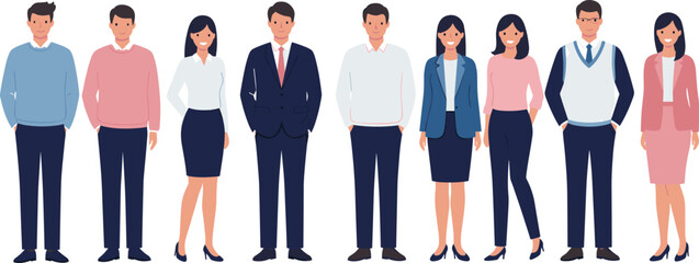 Diverse Business People Vector: Modern Flat Character Illustrations
