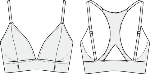 Women's Two-Piece Set Technical Drawing, Cropped Top with Bow Detail and Flared Pleated Skirt, Casual Apparel Vector, Editable Template for Designers, SEO Maintained, Flat Vector