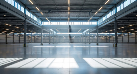 Empty Warehouse Interior - Modern Industrial Space