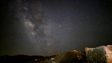 Obraz premium Stars and desert night sky