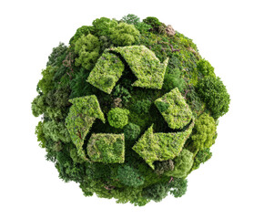 Sustainable, eco friendly world focused on nature conservation on a transparent background, cut out