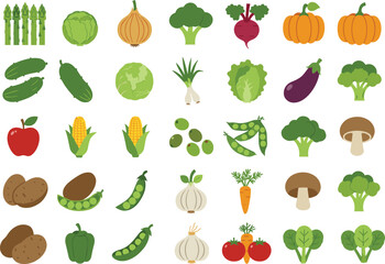 Healthy collection of fresh vegetables vector illustration