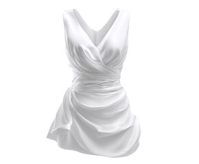 Elegant white dress design for special occasions and events on a transparent background, cut out