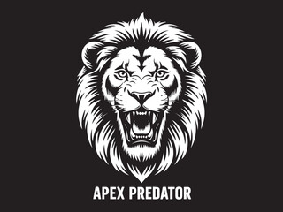 Bold and fearsome lion head vector tattoo design with tribal accents and a skull face for a wild illustration