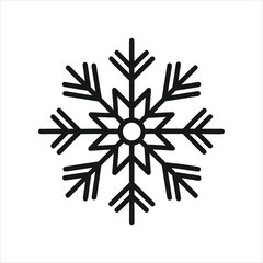 Modern Snowflake Line Art Vector Logo Symbol on White