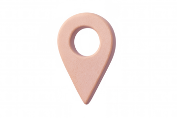 Location pin icon in vibrant pink, highlighting map markers and destination points with clean transparent background