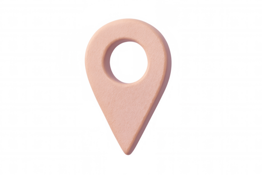 Location pin icon in vibrant pink, highlighting map markers and destination points with clean transparent background