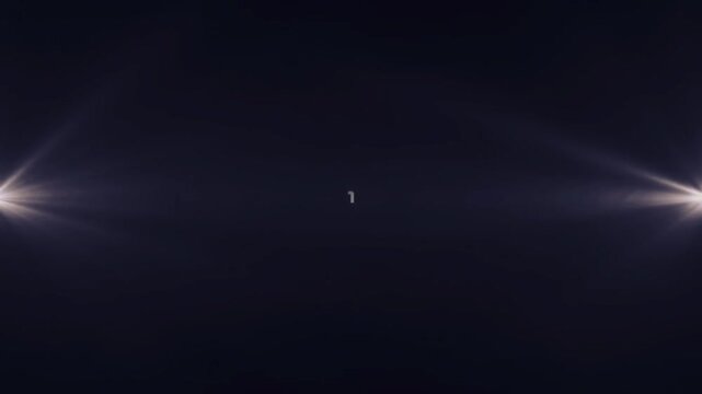 Animation with 5 second countdown from 5 to 1 on grey background,  Screen countdown animation with smooth transition.