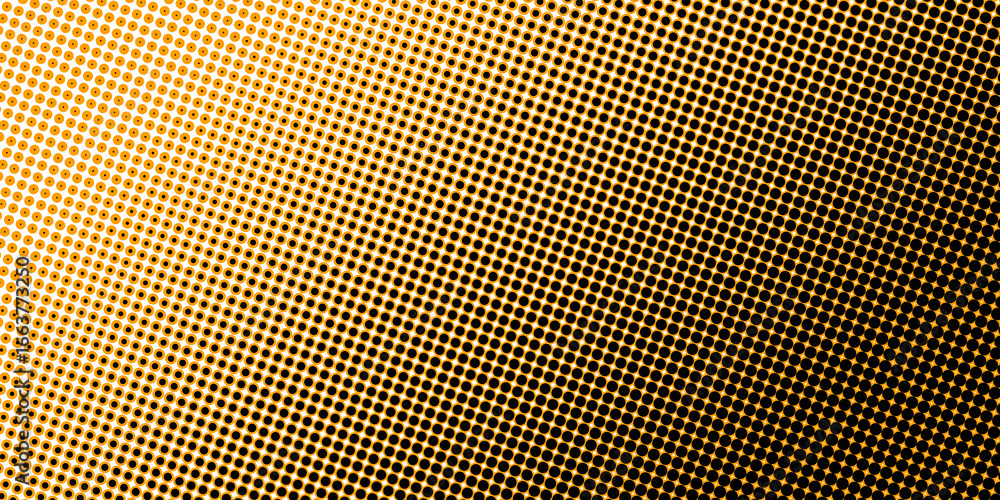 Poster minimal black and yellow gradient halftone dot pattern background