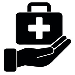 Obraz premium Hand Holding First Aid Kits Vector