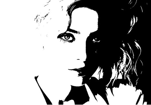 Black And White Minimal B&W Image Effect High Contrast Portrait