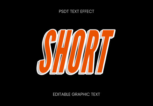 Orange And White Condensed Font 3D Shadow Bold Text Effect