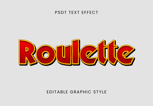 Red And Gold Casino Font Halftone Outline Bold Text Effect