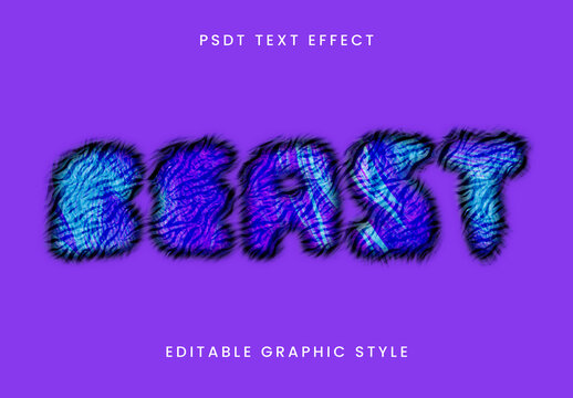 Blue And Purple Furry Font Fur Soft Text Effect