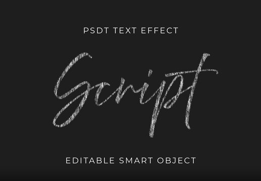 White Chalk Font Script Handwritten Rough Text Effect