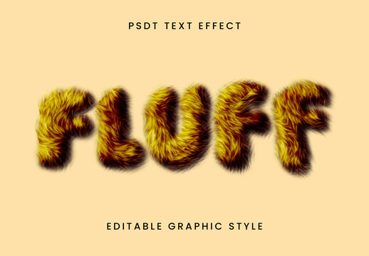 Yellow Fluffy Furry Font Soft Hairy Text Effect