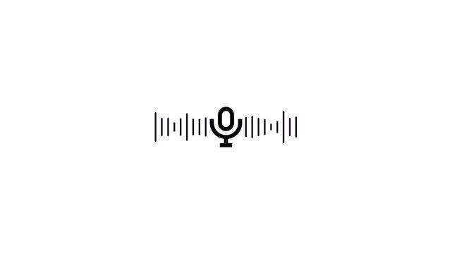  audio waveform spectrum animation.line digital minimalist sound wave animation, Line audio wave visualization voice record. Abstract sound wave background. Animated sound wave spectrum with alpha cha