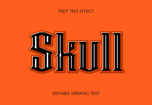 Black Halloween Flat Font Gothic Spooky Text Effect