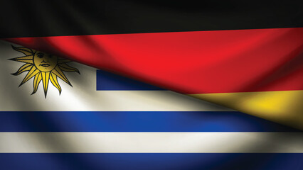 uruguay and germany flag fusion design