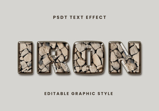 Brown And Black Stone Font Rock Strong Rough Text Effect