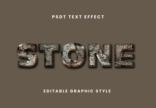 Brown And Gray Stone Font Texture Rough Bold Text Effect