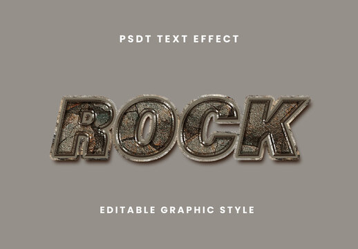 Brown Stone Font Metallic Cracked Rock Text Effect