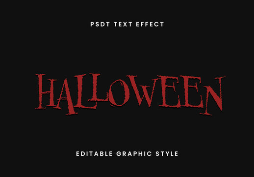 Red Halloween Flat Font Horror Scary Rough Text Effect