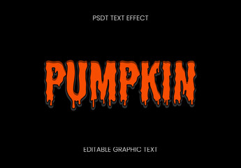 Orange Halloween Flat Font Melting Horror Text Effect