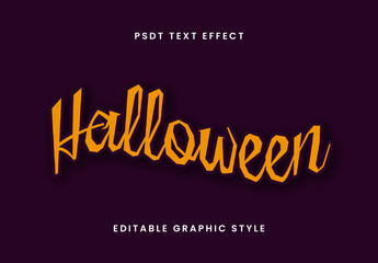 Orange Halloween Flat Font Script Spooky Scary Text Effect