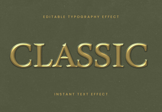 Gold Vintage Font Classic Beveled Elegant Text Effect