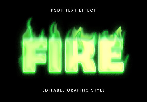 Green Neon Fire Flame Font Glow Burning Text Effect
