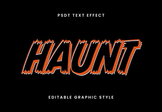 Orange And Black Halloween Flat Font Scary Spooky Bold Text Effect