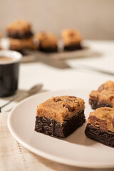 Brookie, baked half brownie, half cookie