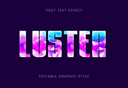 Purple And Blue Ruby 3D Font Gem Glossy Bold Text Effect
