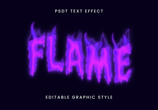 Purple Neon Fire Flame Font Burning Glow Text Effect