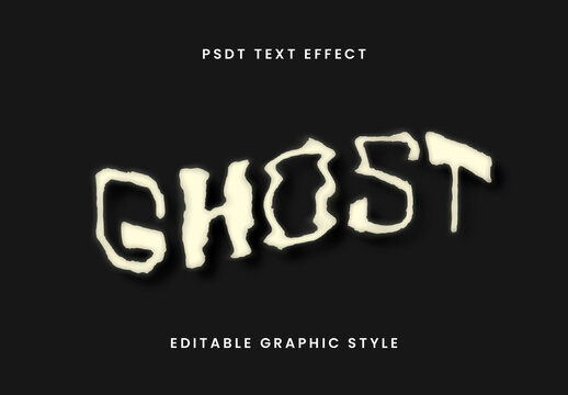 White Halloween Flat Font Horror Irregular Text Effect
