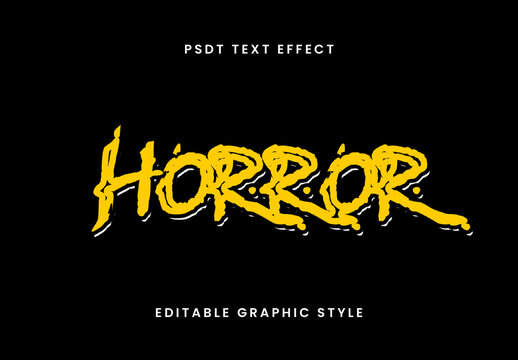 Yellow Halloween Flat Font Scary Creepy Text Effect