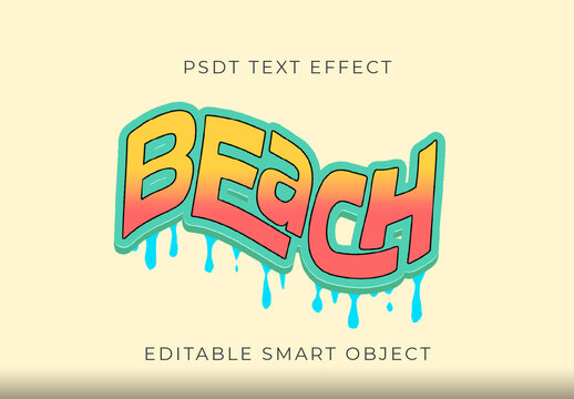 Yellow And Red Splash Font Summer Drip Outlined Text Effect