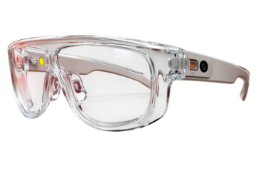 Clear augmented reality glasses for future technology and innovation on transparent background